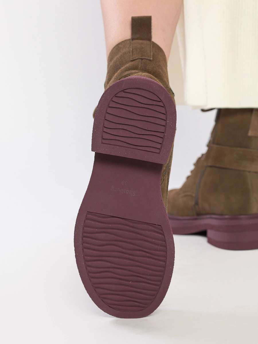 Ботинки-дерби цвета хаки с рельефным протектором
